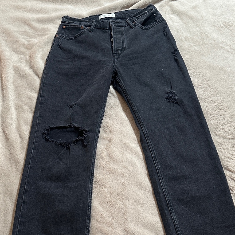 Abercrombie & Fitch Charcoal High Rise Jeans - Picture 7 of 9